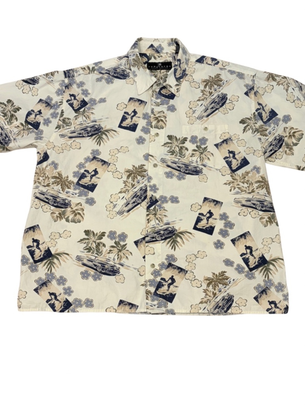 Consensus Sportswear Men’s Tropical Surf & Cars Button Down Shirt Size XL - Picture 7 of 8